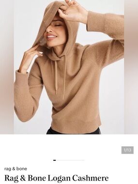 rag & bone Camel Cashmere Hooded Sweater
